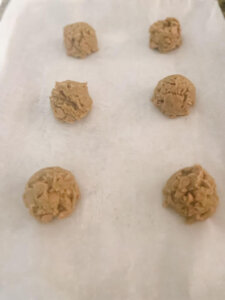 Dough on cookie sheet