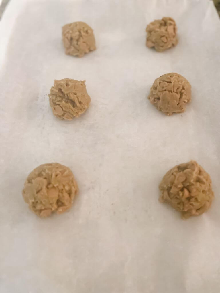 Dough on cookie sheet