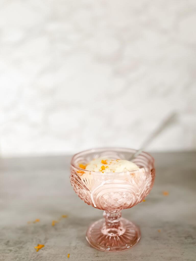 individual orange ice cream serving